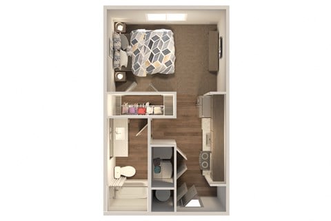 Floor plan for studio, 1 bath, 476 sqft